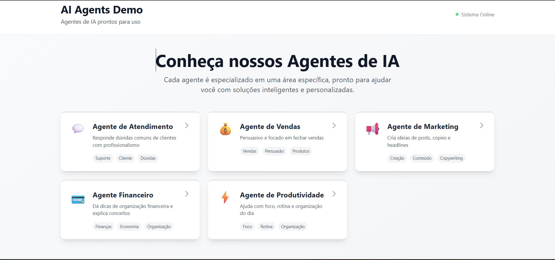 Agente de IA - Dashboard Principal